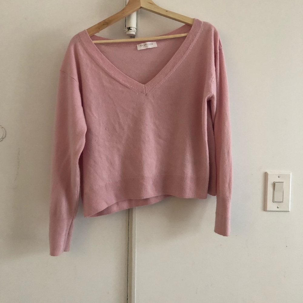 Everlane pink cropped cashmere sweater M